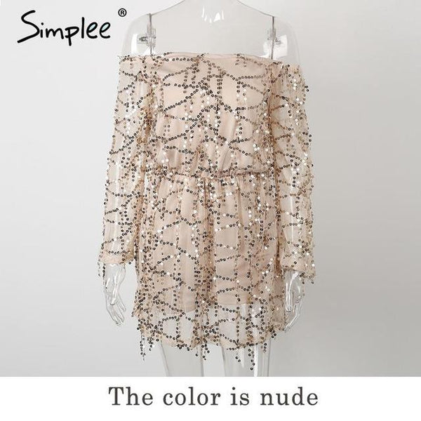 Simplee Apparel Sexy off shoulder sequin tassel summer dress 2016 beach party short dress Women backless vintage dress vestidos