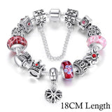 Queen Jewelry Silver Charms Bracelet & Bangles With Queen Crown Beads Bracelet for Women