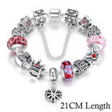 Queen Jewelry Silver Charms Bracelet & Bangles With Queen Crown Beads Bracelet for Women