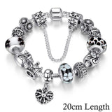 Queen Jewelry Silver Charms Bracelet & Bangles With Queen Crown Beads Bracelet for Women