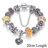 Queen Jewelry Silver Charms Bracelet & Bangles With Queen Crown Beads Bracelet for Women
