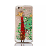LOVECOM Glitter Stars Quicksand Christmas Tree Santa Claus Phone Case For iphone 5 5S SE 6 6S 7 Plus Hard PC Back Cover Coque