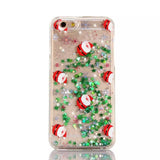 LOVECOM Glitter Stars Quicksand Christmas Tree Santa Claus Phone Case For iphone 5 5S SE 6 6S 7 Plus Hard PC Back Cover Coque