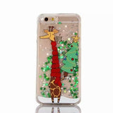 LOVECOM Glitter Stars Quicksand Christmas Tree Santa Claus Phone Case For iphone 5 5S SE 6 6S 7 Plus Hard PC Back Cover Coque
