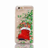 LOVECOM Glitter Stars Quicksand Christmas Tree Santa Claus Phone Case For iphone 5 5S SE 6 6S 7 Plus Hard PC Back Cover Coque