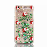 LOVECOM Glitter Stars Quicksand Christmas Tree Santa Claus Phone Case For iphone 5 5S SE 6 6S 7 Plus Hard PC Back Cover Coque