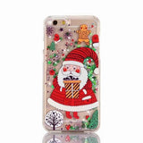 LOVECOM Glitter Stars Quicksand Christmas Tree Santa Claus Phone Case For iphone 5 5S SE 6 6S 7 Plus Hard PC Back Cover Coque