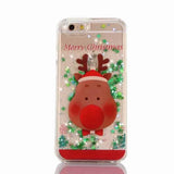 LOVECOM Glitter Stars Quicksand Christmas Tree Santa Claus Phone Case For iphone 5 5S SE 6 6S 7 Plus Hard PC Back Cover Coque