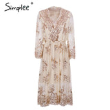 Simplee V neck long sleeve sequin party dresses women Sexy mesh streetwear casual midi dress female 2017 autumn dress vestido