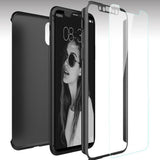 For iPhone X Case, Kindamart Luxury 360 Full Body Protection Slim Cover Case For iPhone X iPhoneX Phone Case with Tempered Glass