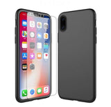 For iPhone X Case, Kindamart Luxury 360 Full Body Protection Slim Cover Case For iPhone X iPhoneX Phone Case with Tempered Glass
