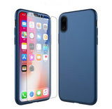 For iPhone X Case, Kindamart Luxury 360 Full Body Protection Slim Cover Case For iPhone X iPhoneX Phone Case with Tempered Glass