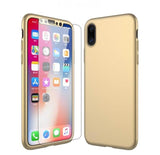 For iPhone X Case, Kindamart Luxury 360 Full Body Protection Slim Cover Case For iPhone X iPhoneX Phone Case with Tempered Glass