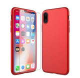 For iPhone X Case, Kindamart Luxury 360 Full Body Protection Slim Cover Case For iPhone X iPhoneX Phone Case with Tempered Glass